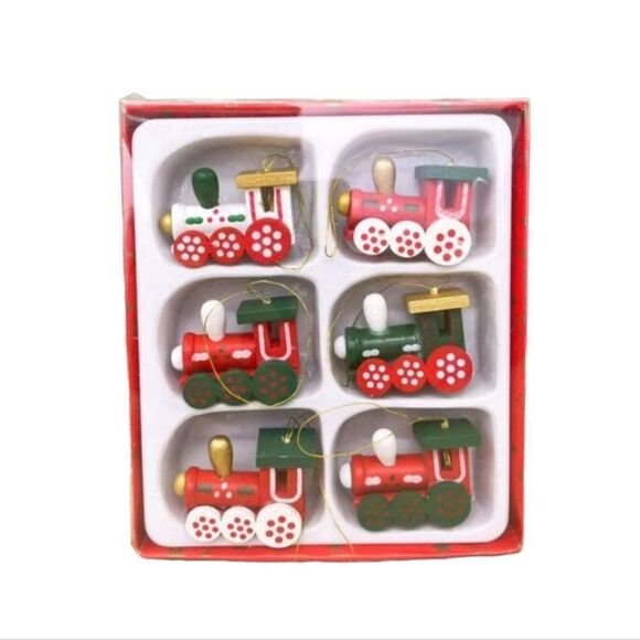 Wood Toy Train Ornaments - Picture 1 of 4